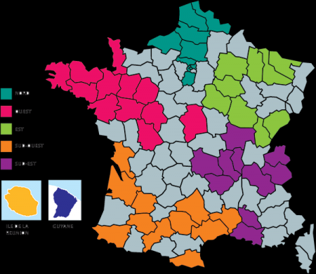 Carte des écoles lasalliennes en France